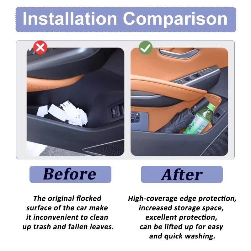 لتويوتا كورولا E210 ملحقات الديكور صالون سيدان 2024 -2018 السيارات فتحة الباب صندوق تخزين جيب المضادة للانزلاق حماية الوسادة