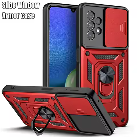 Anti Shock Case For Samsung Galaxy A03S A03 Core A02S A21S A30 A20S A04 S20 S21 FE Push Slide Window Shell Case Cover