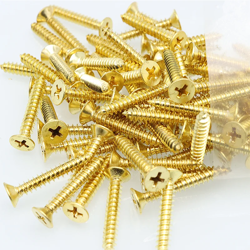 High Quality Brass Recessed Countersunk Flat Head Self-tapping Screws M2 M3 M4 Thermally Conductive Wood Phillips Furniture Bolt