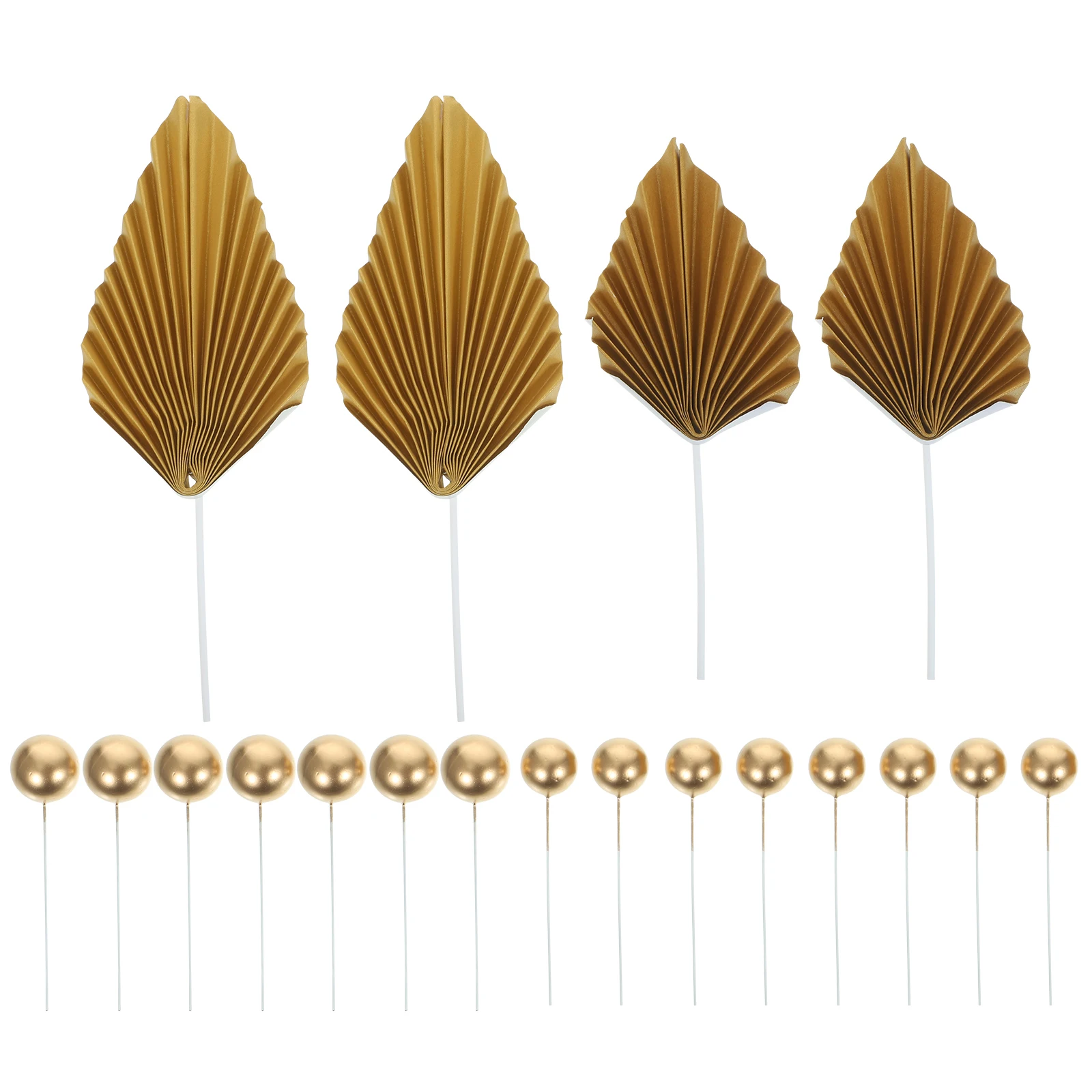 

Birthday Cake Decorations Balls Palm Leaves Party Baking Props Cupcake Toppers Cake Decors