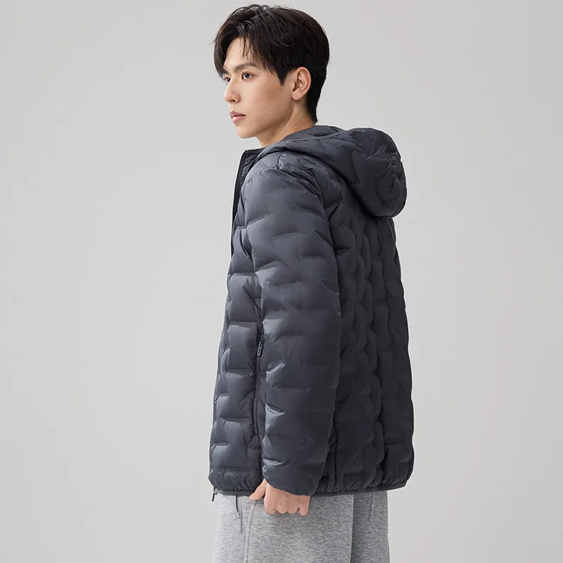 Men Solid Color Casual Loose Zipper Hooded Parkas Autumn Winter 2026 New Fashion American European Male Daily Coats Clothes Tops