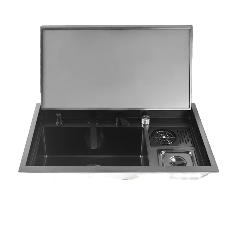 04 stainls steel hidden kitchen hou countertop large single-slot vegetle basin sink