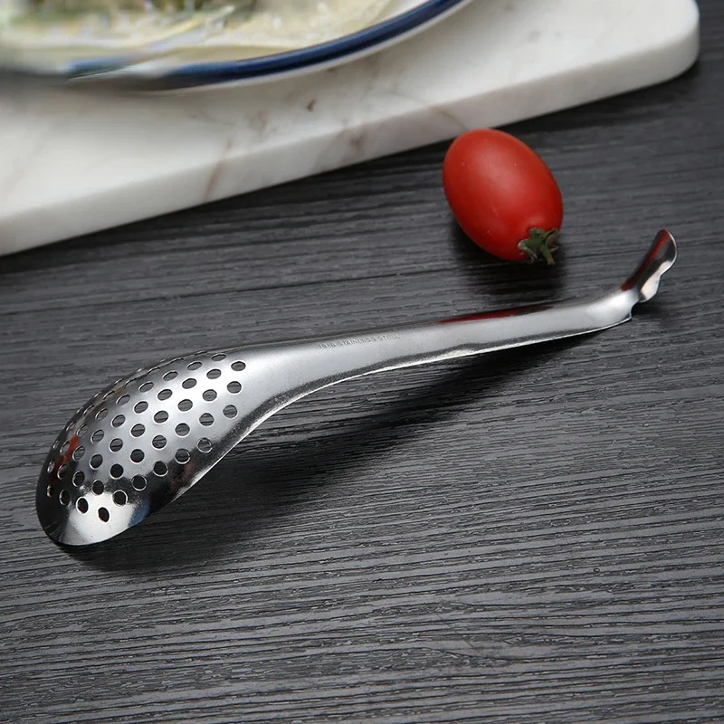304 Stainless Steel Kitchen Spoon with Holes Acrylic Molecular Cuisine Caviar Builder Roe Sauce Strainer Cooking Gadgets