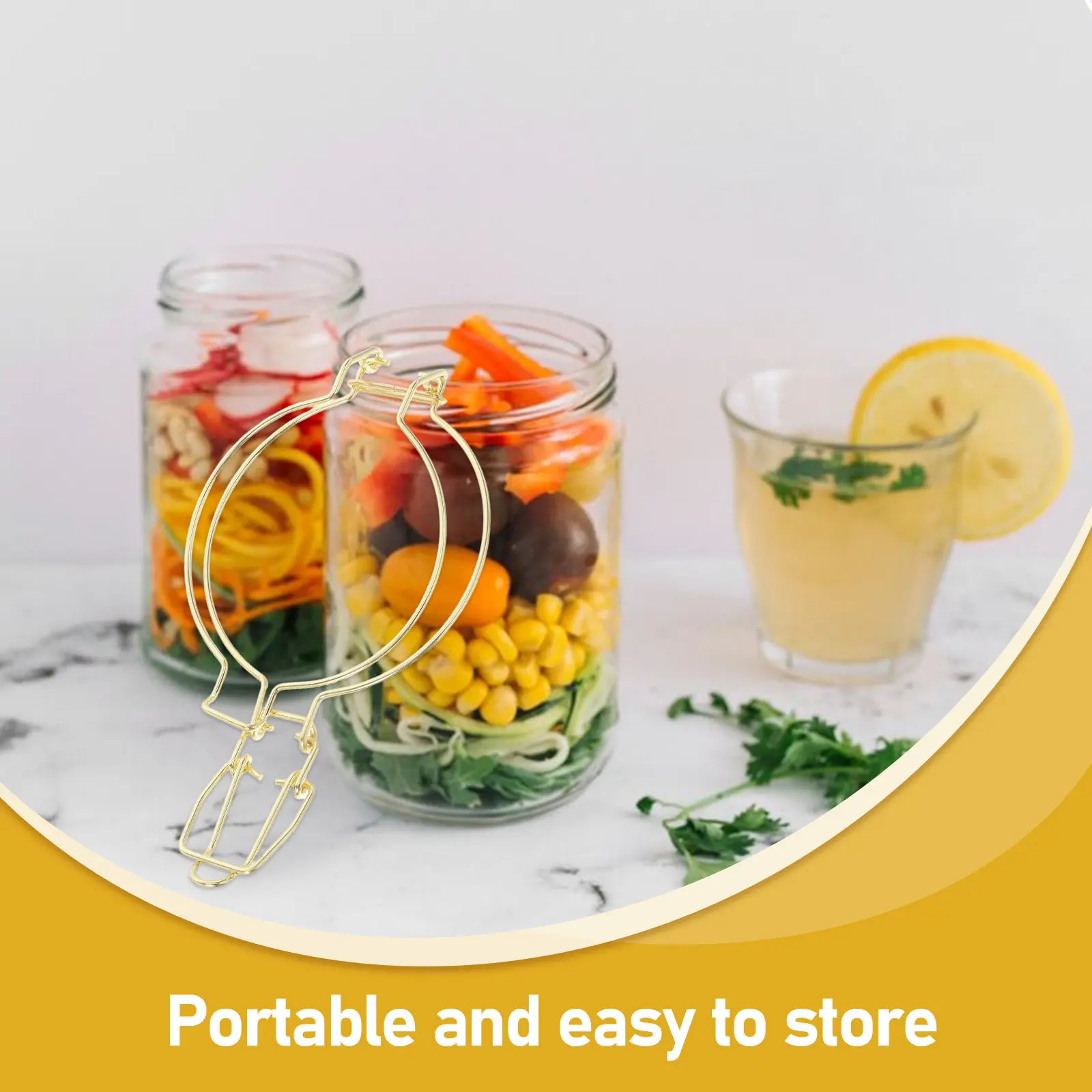 8Pcs Mason Jar Wire Clamps Stainless Steel Leak Proof Fastening Buckles Airtight Seal Clips for 93Mm Glass Jars Food Storage