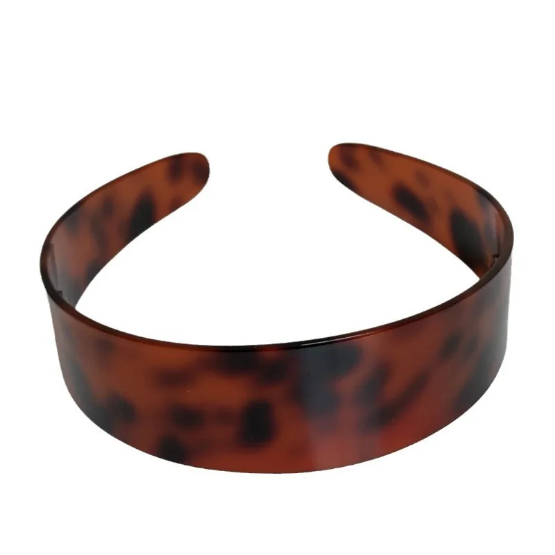 

New acrylic leopard print headband with teeth non-slip wide edge headband temperament hair accessories fashion headgear