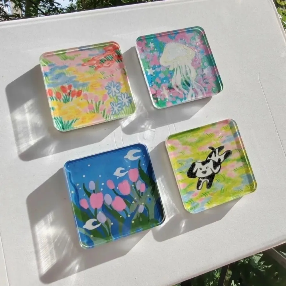 5pcs DIY Handmade Refrigerator Magnet Self-adhesive Transparency Acrylic Fridge Magnet Round with Magnetic Sheet DIY Craft Set - view 3