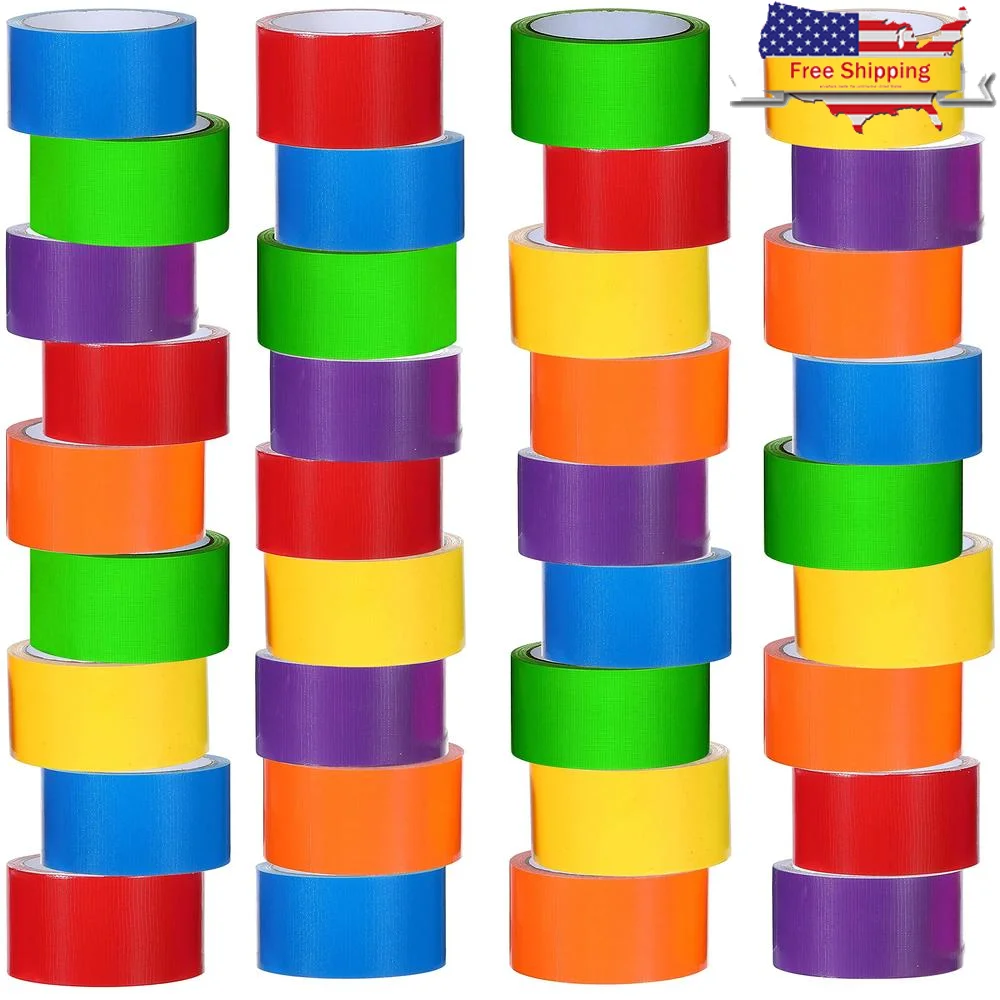 36 Pack Rainbow Duct Tape Set 10 Yards x 2 Inch Heavy Duty Waterproof Crafts Packaging Markers Kit