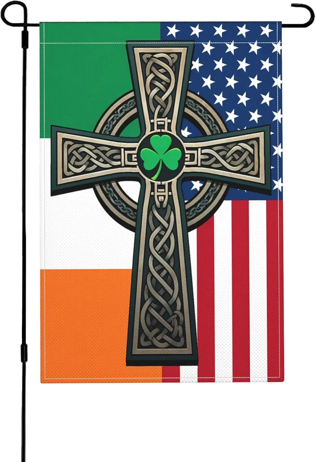 12x18 Inch Irish Celtic Knot Cross Flag St. Patricks Day Irish American Garden Flags Double Sided Burlap Yard Signs Decor LL PPM