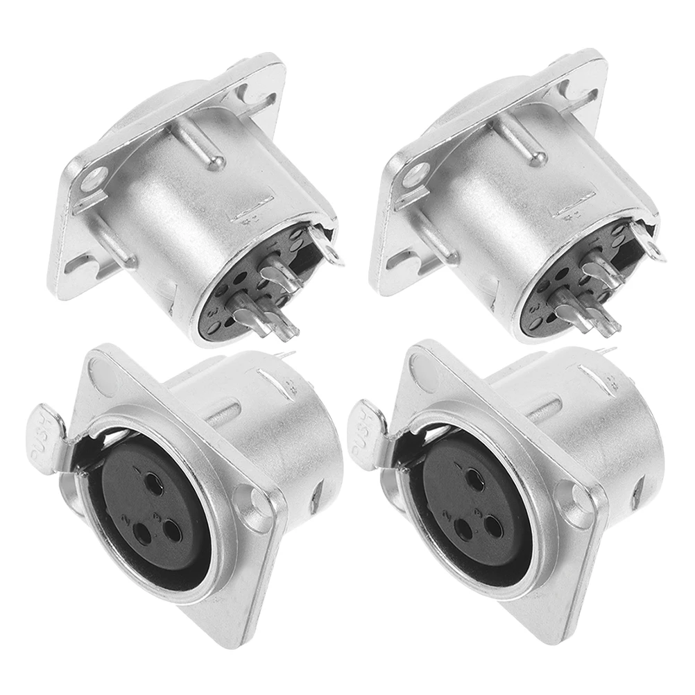 

4Pcs Xlr Female 3-Pin Panel Mount Socket Metal Durable Audio Speaker Microphone Connector Replacement Part Xlr Panel Mount