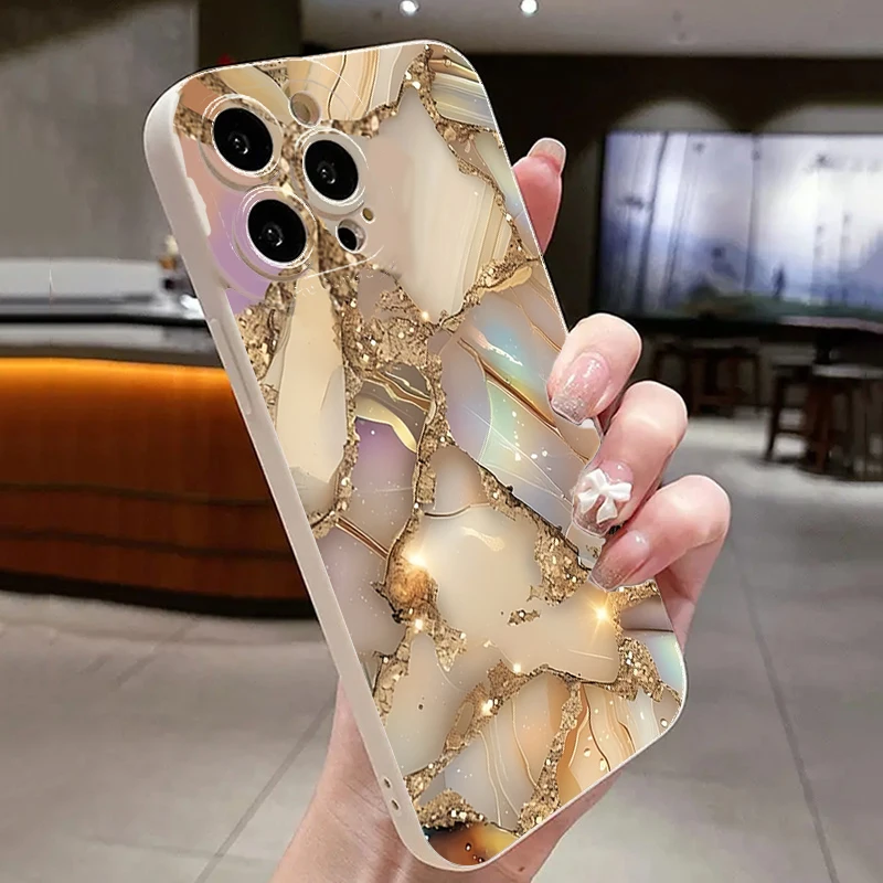 For Samsung Galaxy S25 S24 S26 A16 A36 A56 A35 A55 A34 A54 S23 Ultra S22 Plus S21 FE Phone Case With Gold Graded Marble Pattern - view 6