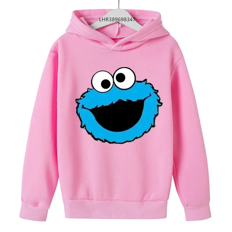 Children hoodie Tops Outwear ELMO Clothing Hoodies 3-12 Year Kids Hood leisure Sweatshirt Boys Girls Anime black