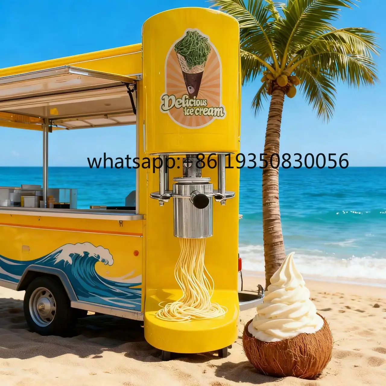 Innovative Design 4 Shapes Food Equipment Automatic Ice Cream Noodle Maker Spaghetti Press Ice Cream Machine