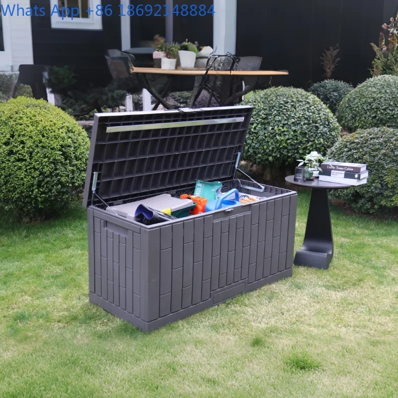 صندوق تخزين خارجي، خزانة تخزين حطام فناء الحديقة، مقاومة للغبار، متعددة الأغراض، صندوق تنظيم ذو سعة كبيرة