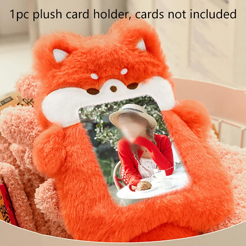 

Cute Little Fox Card Set Photo Card Holder Plush Photo Card Packaging Supplies Photo Card Protective Case Keychain