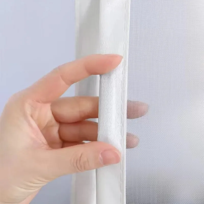Weißes magnetisches Tür-Moskitonetz, kundenspezifische Vorhänge, Türschutz, automatisches Schließen, unsichtbares Netz – Detail 2