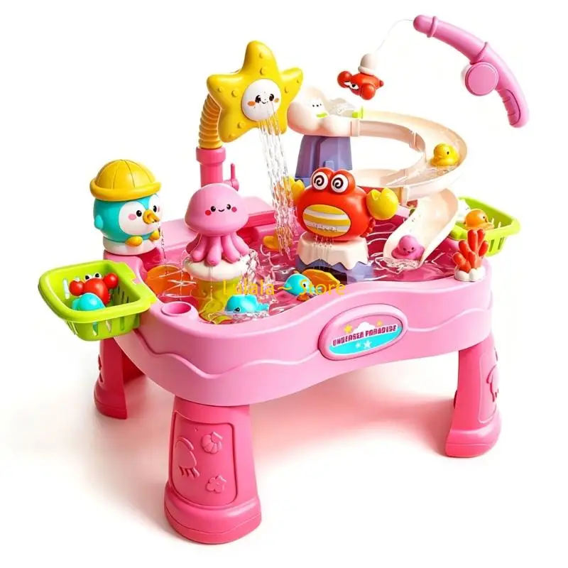 Y4QA MultiFunctional Fishing Game Toy With Continuous Water Encourages Hand Eye Coordination for Toddler Birthday Gift