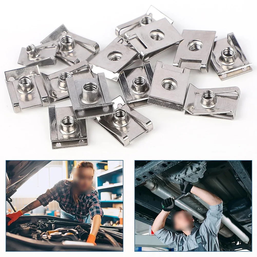 

Набор из 100 автомобильных U-образных гаек (M5, M6, M8) для ремонта бамперов и крыльев автомобилей и грузовиков, стальные крепежные гайки