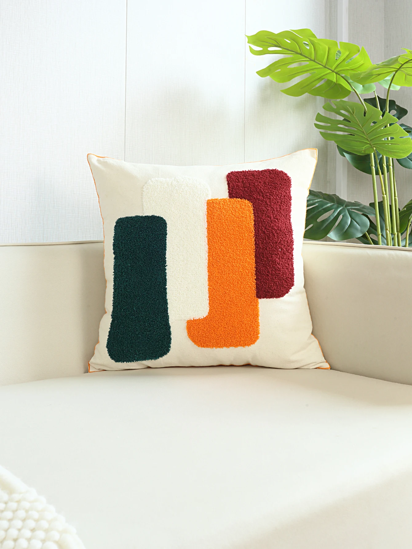 1pc, Square towel Throw Pillow Case, Geometric Square Cushion Case, Decorative Pillow Cover For Living Room Bedroom Couch Sofa