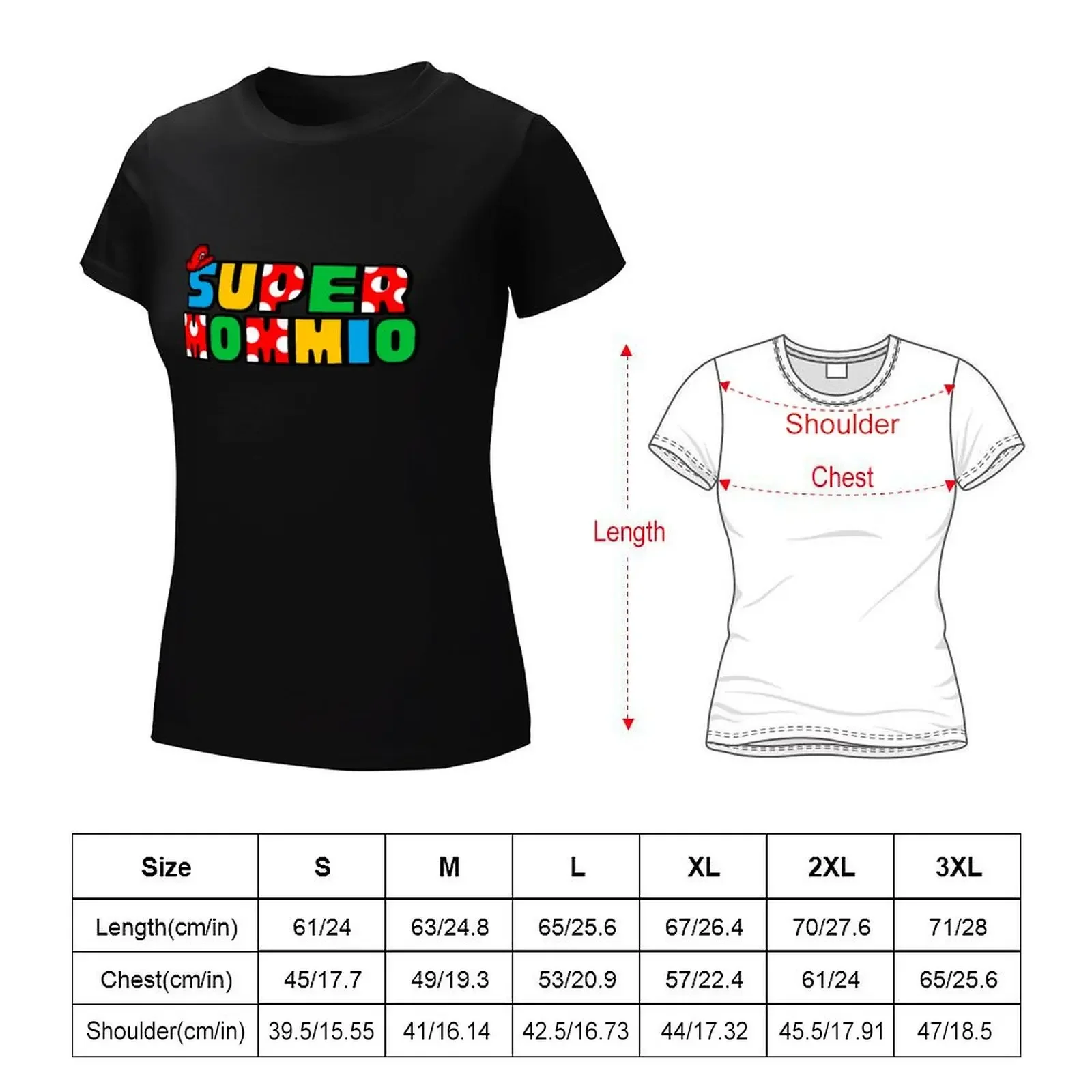 Super Mommio, Funny Mother Gift idea T-shirt anime clothes Blouse Woman clothing