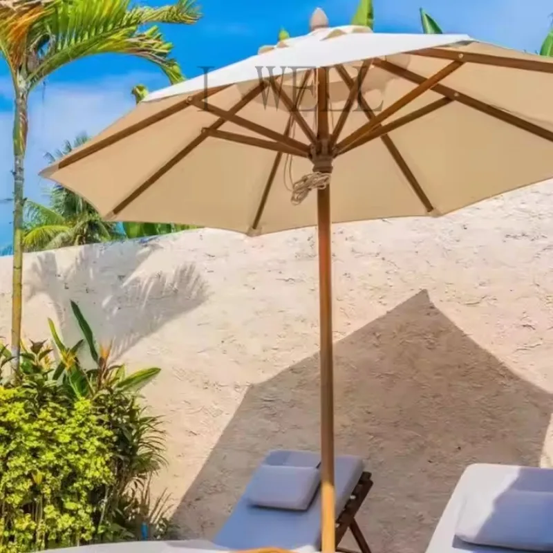 Modern Style Wedding Swimming Pool Sun Shade Folding Parasol Patio Outdoor Beach Garden Umbrella with Base - Image 4