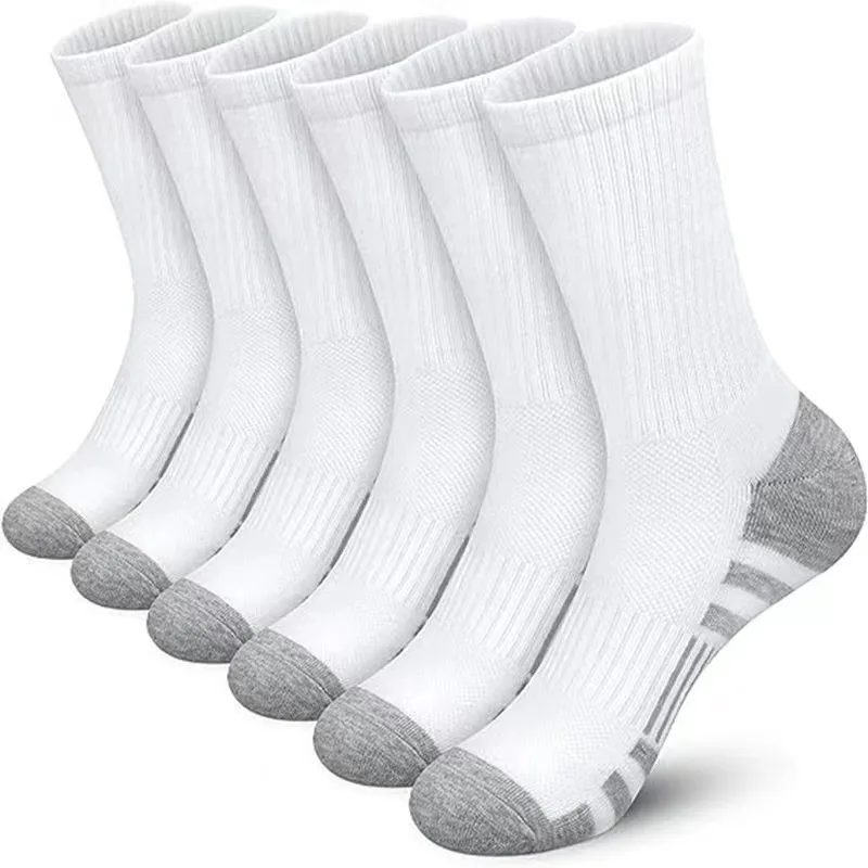 6 Pairs of New Style High-Quality Comfortable Soft Men\'s Outdoor Gym Socks Large Size Ground-Gripping Football Socks