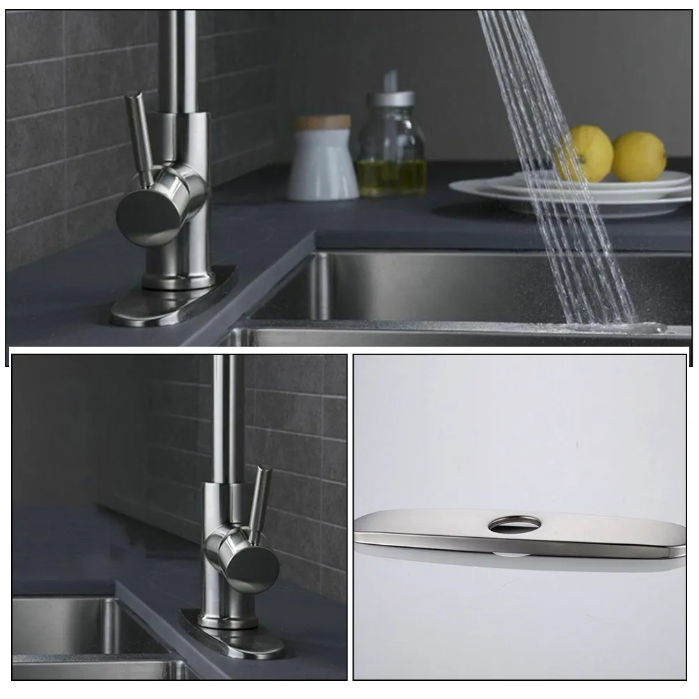 Faucet Deck Plate Stainless Steel High Quality Polished Surface Anti-Rust Corrosion Resistance Household Sink Cover Solution