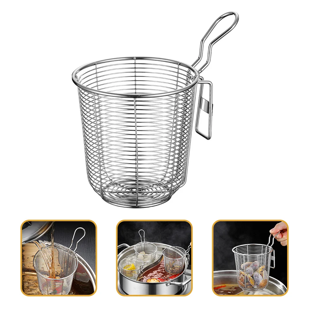 

Hot Pot Colander Noodle Strainer with Handle Mesh Spaghetti Spoon Stainless Steel Large Capacity Kitchen Tortellini