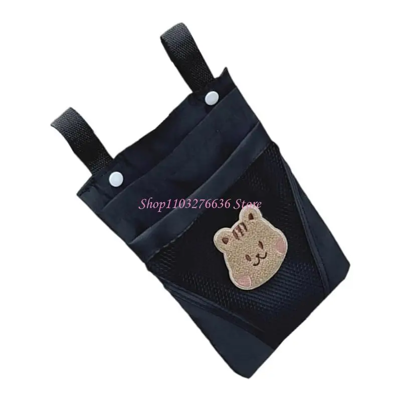 R6FD Cartoon Handlebar Attachment Bag for Children 16.7x27cm Bike Strollers Multiple Compartments No Tool Installation