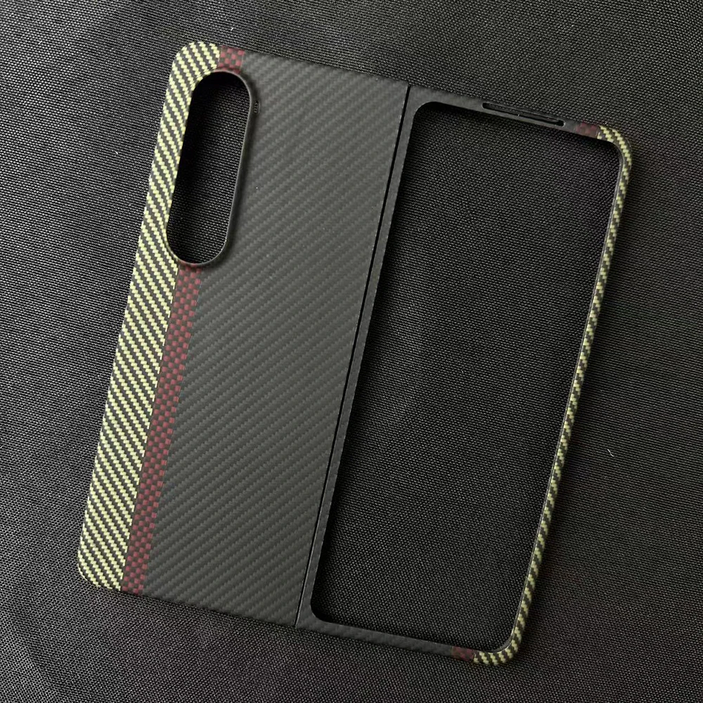 ACC-Real carbon fiber phone case for Samsung Galaxy Z fold 4 fold 3 aramid fiber case, anti-fall busines cover