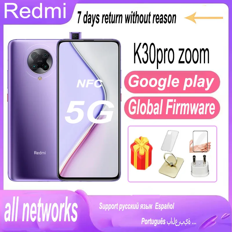 Smartphone Xiaomi Redmi K30 Pro Zoom Global firmware 5G Qualcomm Snapdragon 865 celular full netcom android used phone