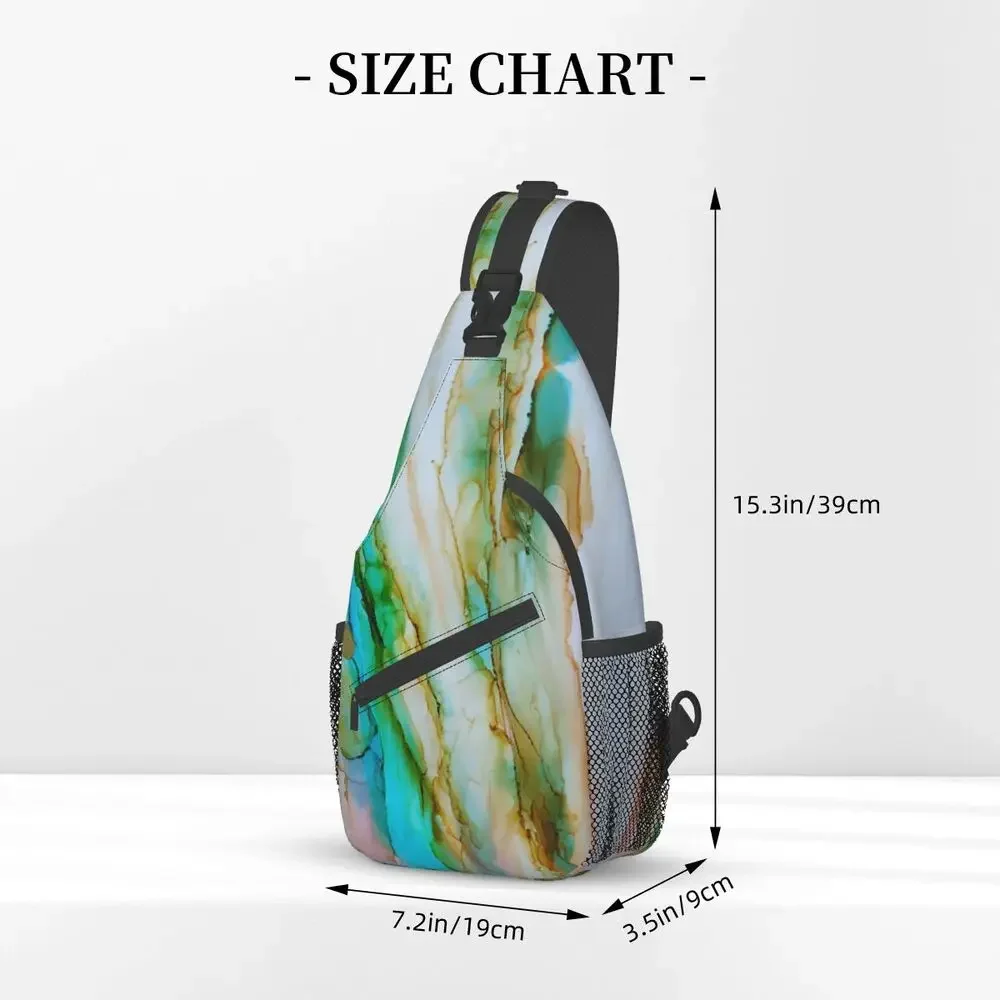 Customized Multi Colored Marble Sling Bag for Men Fashion Shoulder Chest Crossbody Backpack Travel Hiking Daypack