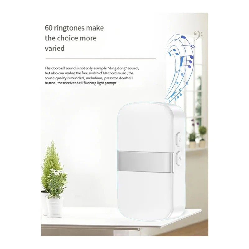 A003 Wireless Home Welcome Smart Doorbell Battery Type Doorbell 60 Songs Call Reminder LED Flash Home Alarm