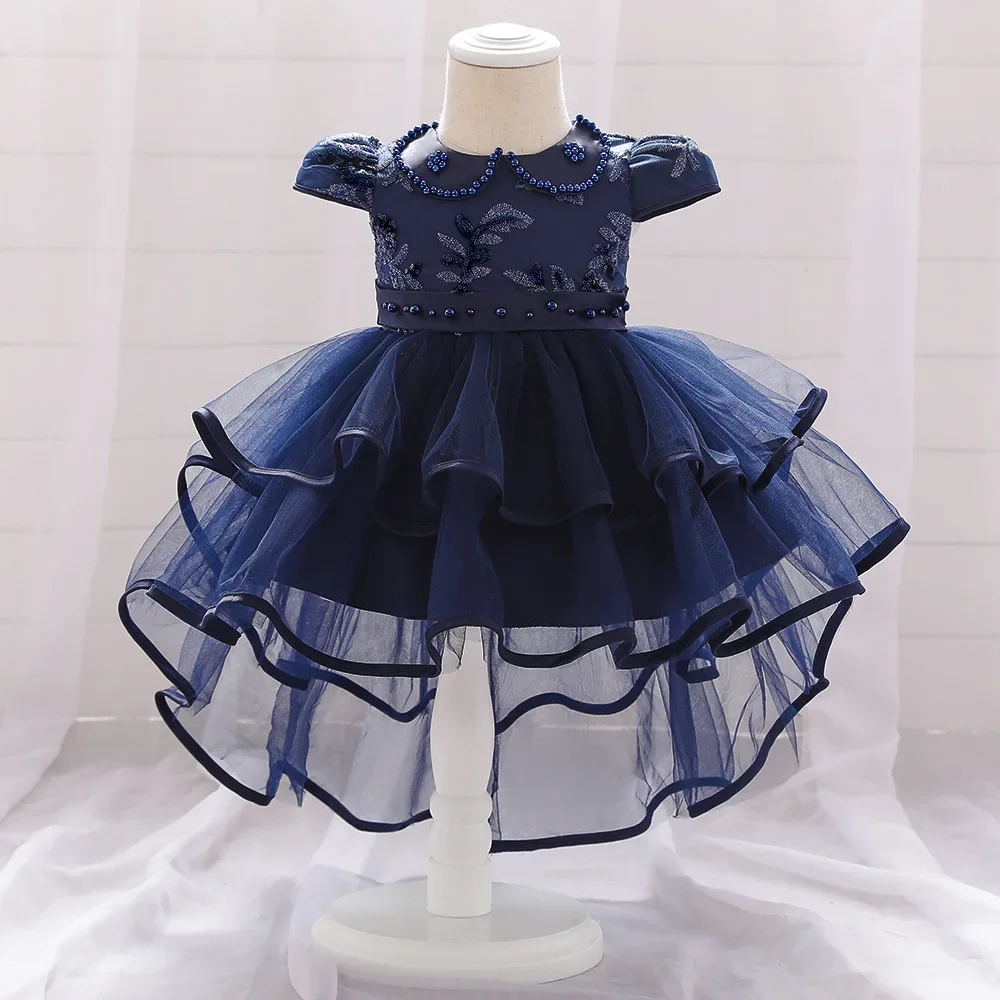 

Toddler Girl Evening Party Princess Dress Baby Embroidered Trailing Tutu Gown Girls Birthday Wedding Ceremony Costume Clothes