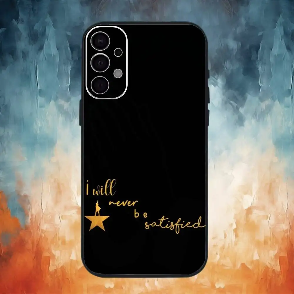 حافظة هاتف H-HaMiltOn M-Musical Lyrics لهاتف سامسونج S25,S24,S21,S22,S23,S30,Ultra,S20,Plus,Fe,Note,10,9,5G غطاء أسود