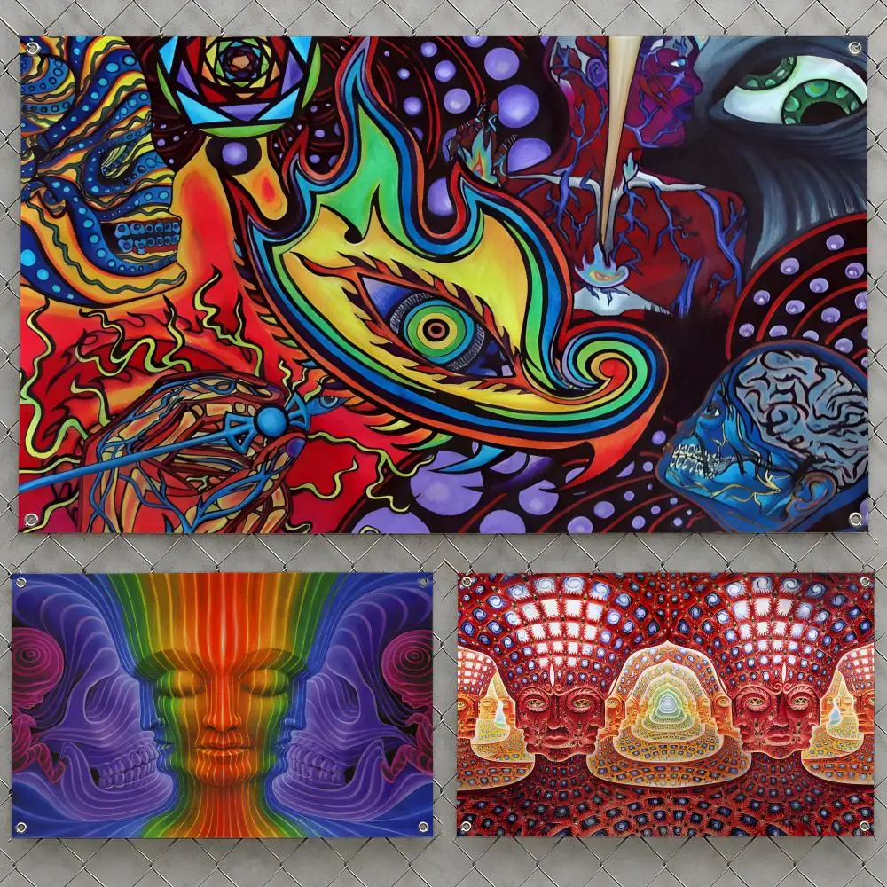 Art Alex Grey Sacred Mirrors Visionary Flags Wall Hanging Flag Banners For Birthday Parties Outdoor Bedroom Dorm Room Decor