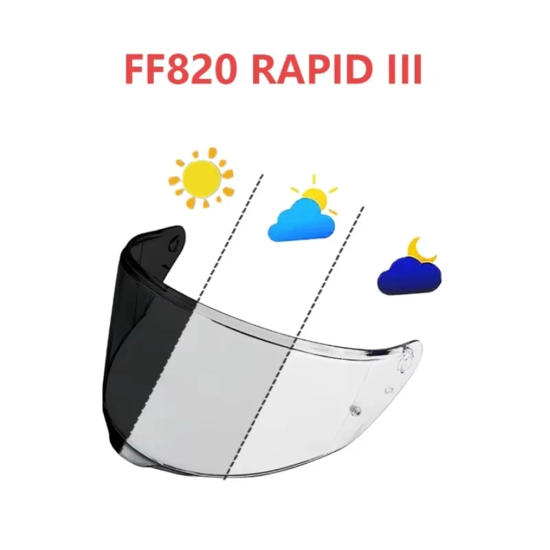 Photochromic Visor for LS2 Repaid III FF820 Helmet Lens Shield Glass Viewfinder Visera Windshield Mica