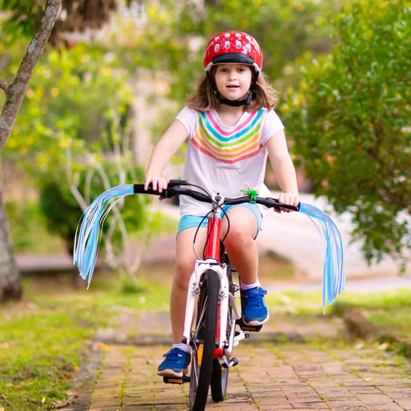 

2 пары цветных блестящих лент для руля велосипеда, декор для руля самокатов, трехколесных велосипедов, аксессуары для велосипедов