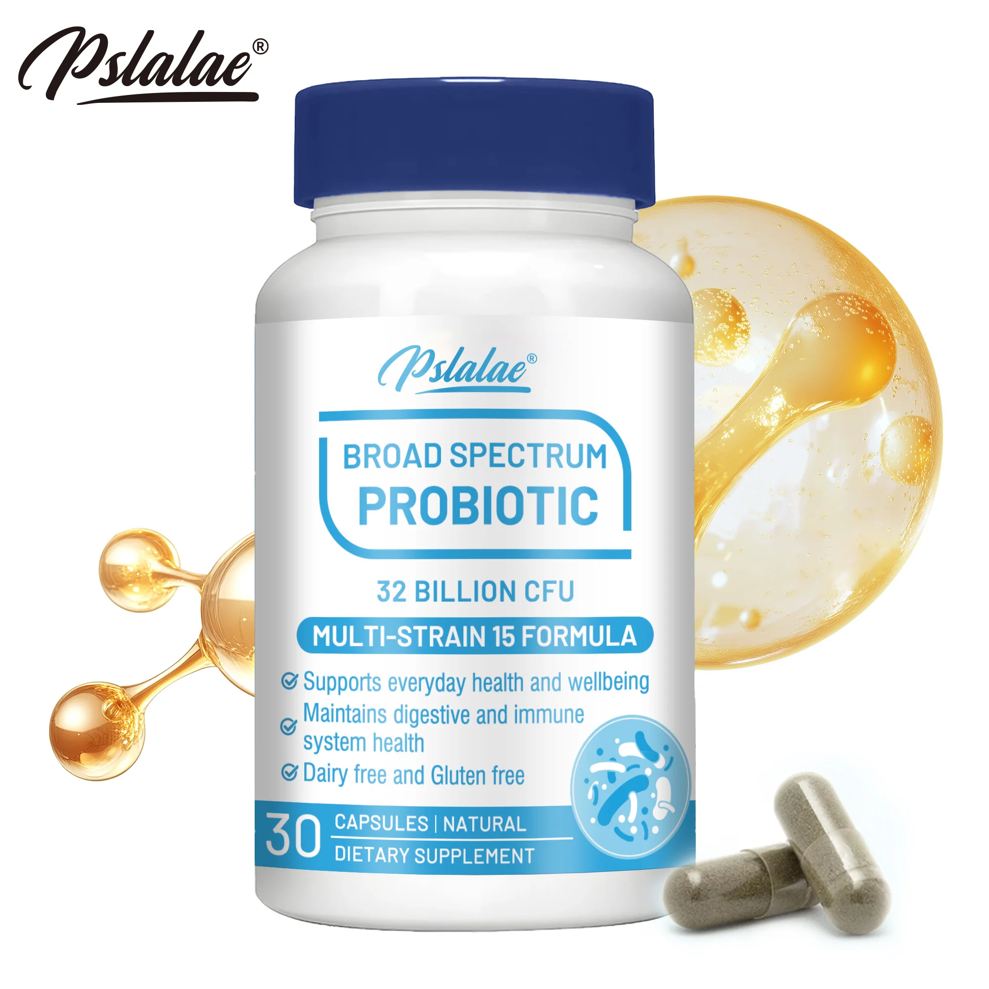 

Broad Spectrum Probiotics - Balances Gut Bacteria, Promotes Gut and Digestive Health, Metabolism, Boost Immunity