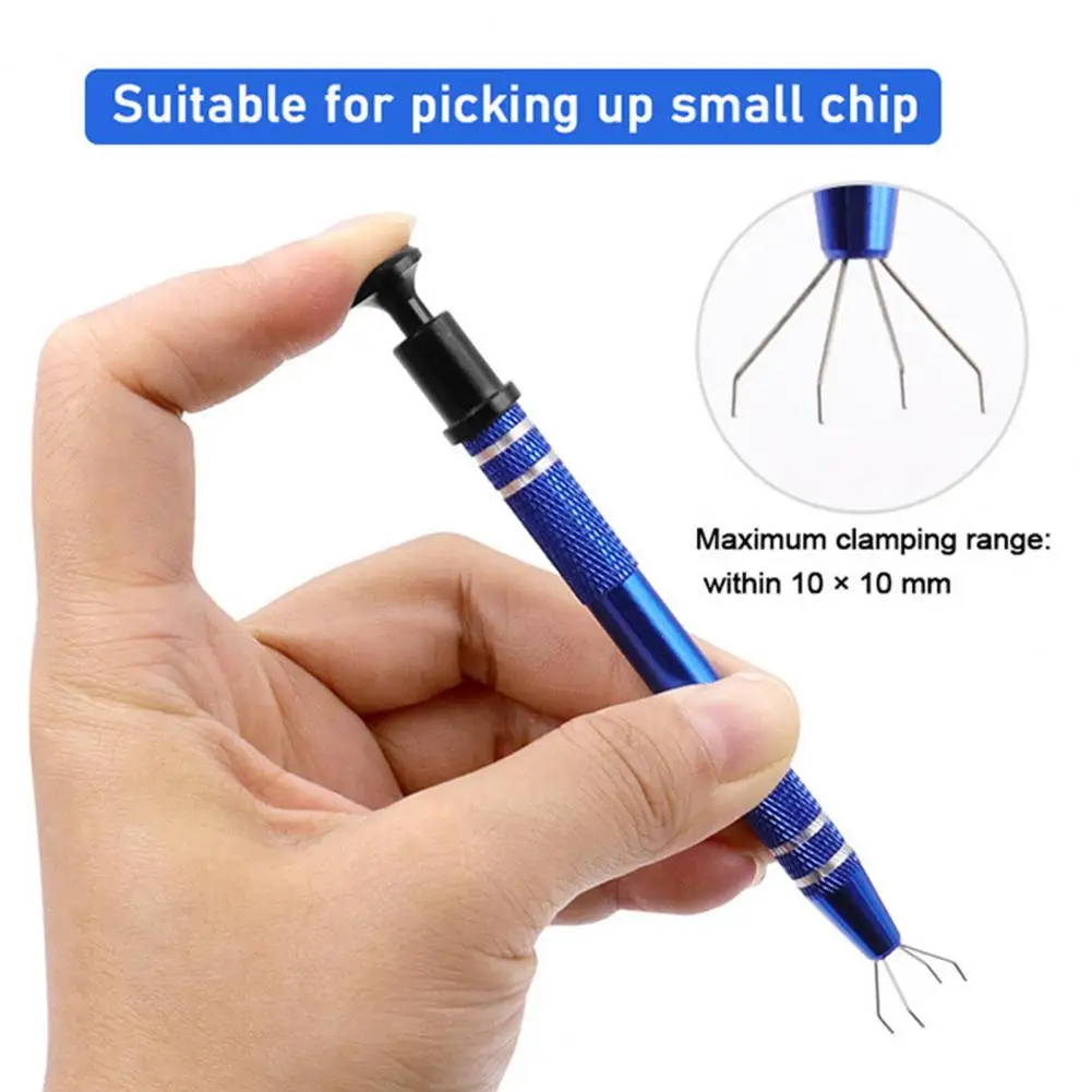 Jewelry Ball Grabber Tool 4-Claw Chip Pickup Tweezers Stainless Steel Retractable Grabber for Pearl Small Parts Jewelry Repair