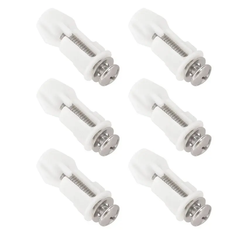 

ABBY-Toilet Seat Hinges Screws WC Hole Fixing Easy Installation 12 Pack
