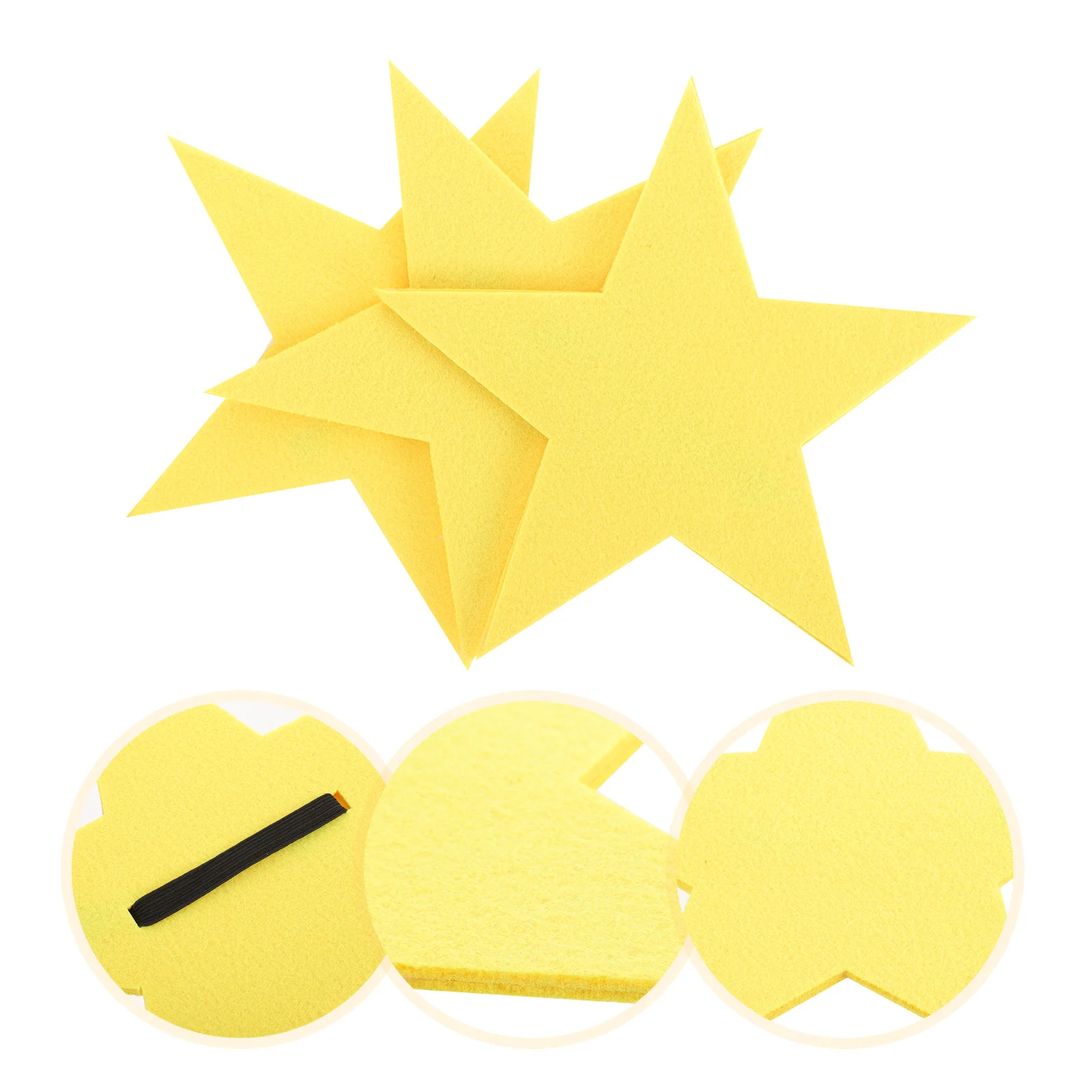 

3pcs Felt Star Cutouts Handheld Photo Props For Party Decoration Stage Performance Star Shaped Decorations Bulletin Board
