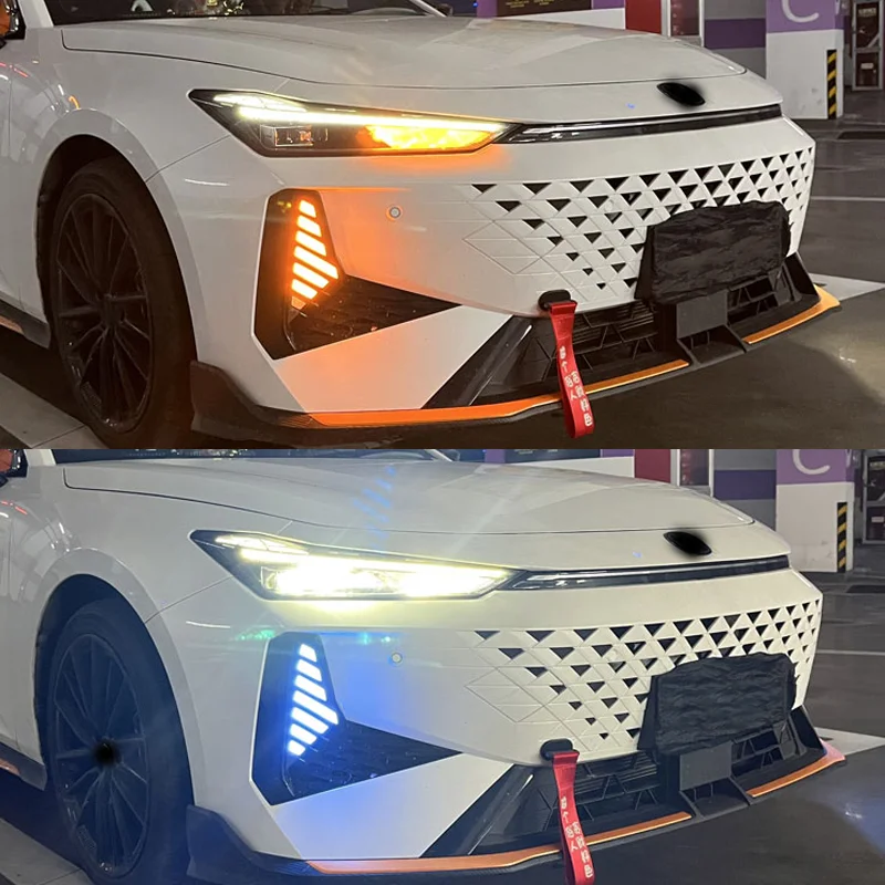 DinCh LED Foglight DRL For Changan UNI-V UNIV 2024 Front bumper foglight foglamp Daytime running light