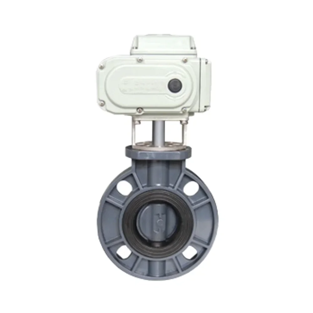 UPVC SS304 butterfly valve CTB 220V 12V 24V DN50 DN80 DN100 upvc electric butterfly valveCTB series actuator and electric valve