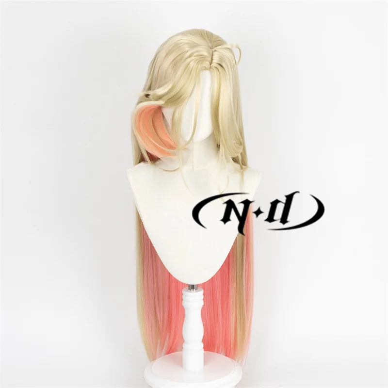 ND Zhan He 코스프레 헤어 가발 게임 코스프레 왕국 재, 롱 믹스 컬러 헤어, 코스튬 게임 테마 파티용 내열성