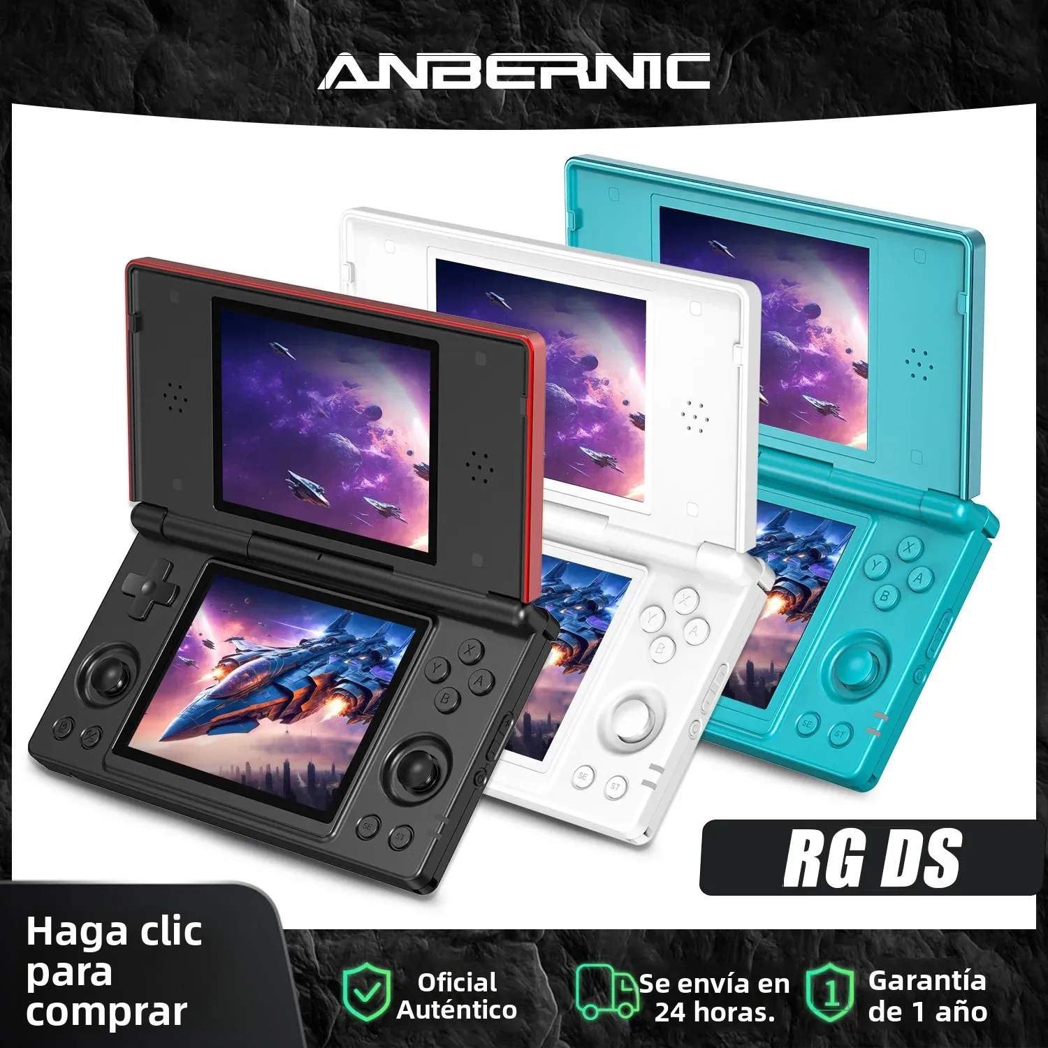 Consola de videojuegos retro Anbernic RG DS con pantalla táctil dual IPS de 4 pulgadas, Android 14, reproductor de juegos plegable RGDS, ideal para regalo de Navidad.