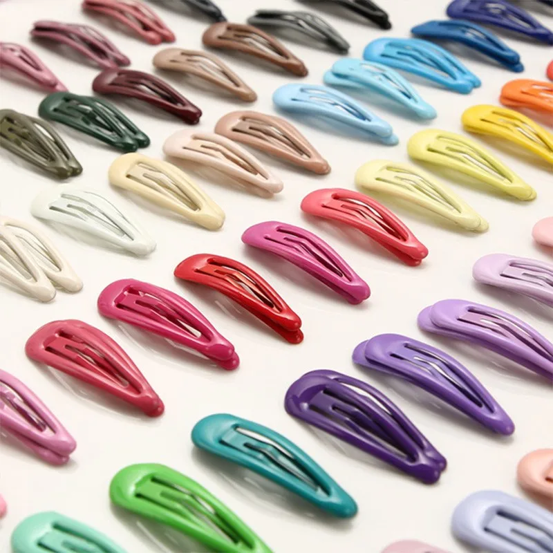 24-40Pcs/pack Colors Hair Clips For Women Girls Fashion Solid Kids Hair Accessories Snap Metal Barrettes Hairpins Clip Bobby Pin