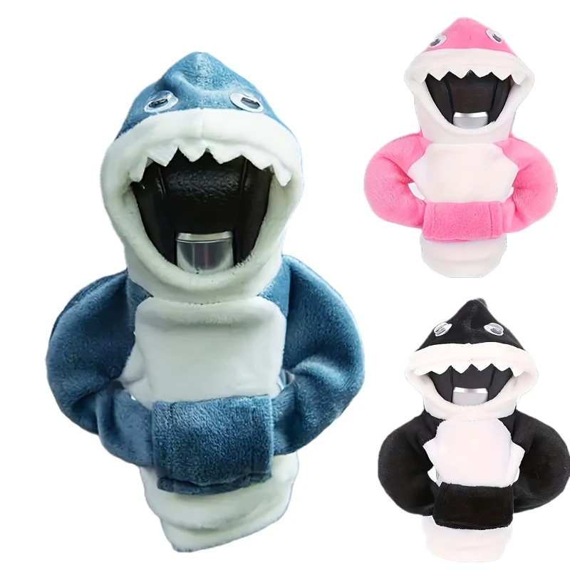 

Creative Shark Hoodie Car Gear Shift Knob Cover - Polyester Manual Transmission Protector Comfortable Anti-Slip