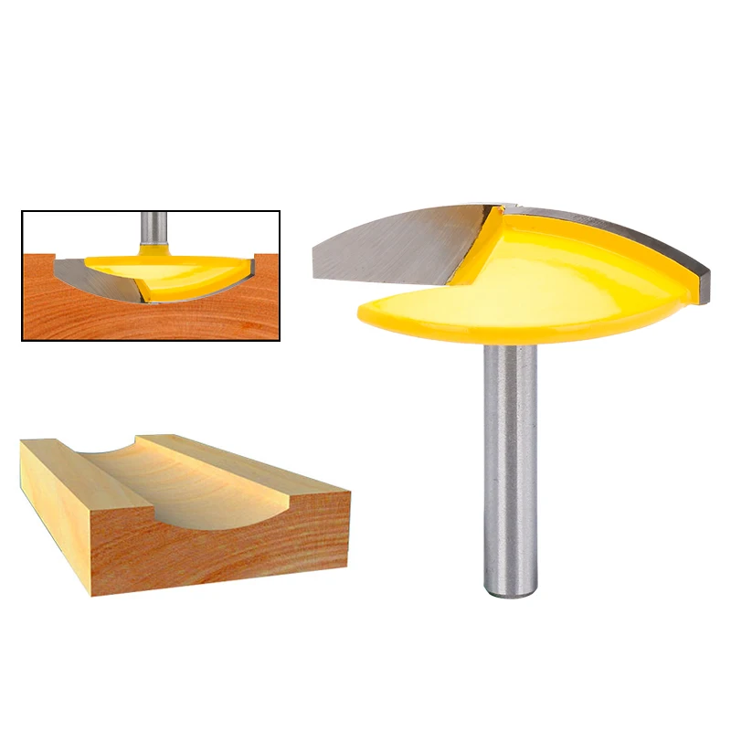 XCAN Milling Cutter 6/8/6.35/12.7mm Shank Small Bowl Router Bit 1-1/2 Radius 1-3/4 Wide Door Knife Woodworking Tool