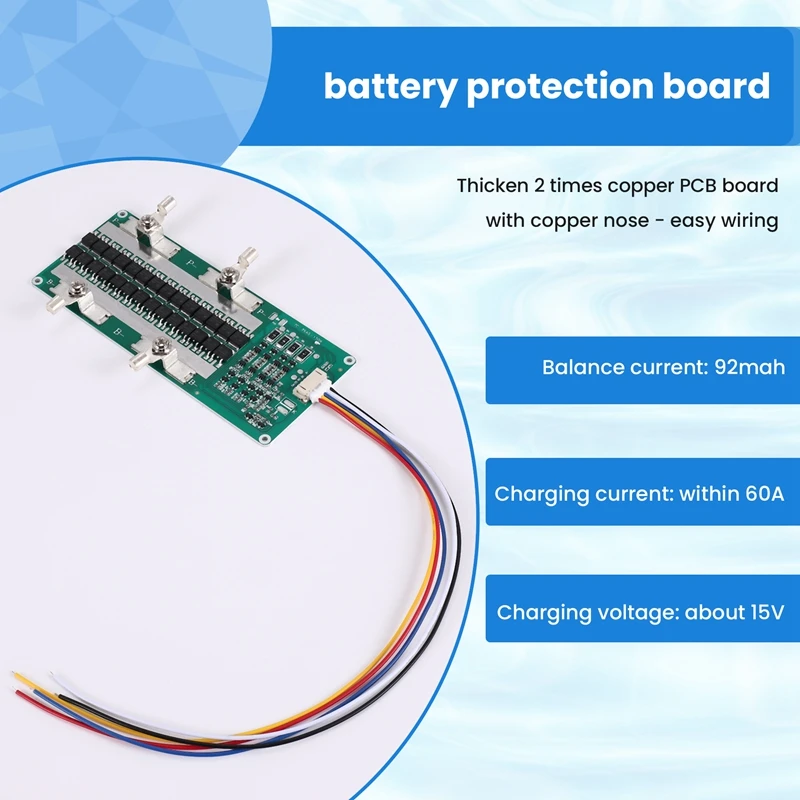 4S 12V LiFePO4 Battery Protection Board with Balanced Charging 150A Continuous 100A Power Portable Car Start Equalizer-A22U