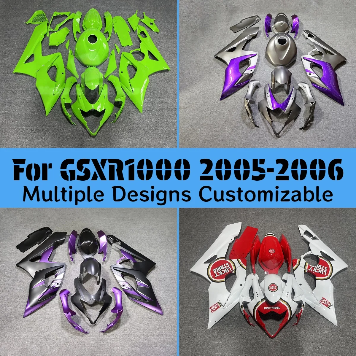 GSXR1000 2005 2006 ABS Plastic Fairing Set for GSXR 1000 05 06 Motorcycle Injection Fairings Bodywork
